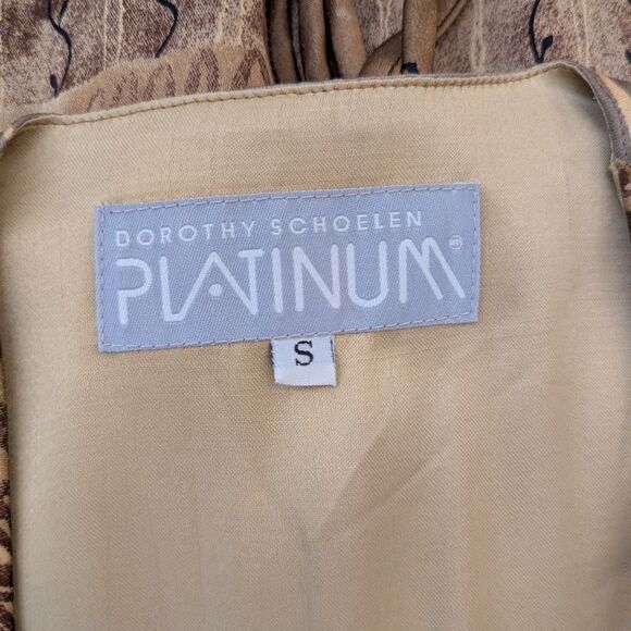 VTG Platinum Dorothy Schoelen Maximalist Metallic Gold Power Suit Blazer S - Picture 2 of 11